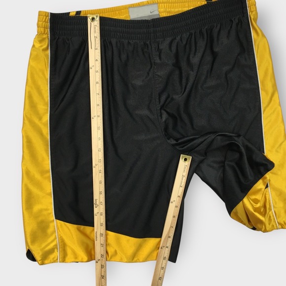 Vintage Nike Reversible Shorts Shiny Dazzle Gold Black Mens Size XL Gym Training - Picture 5 of 5